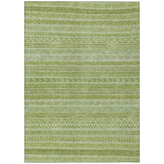 LOOMLAN Rugs Luthyra Green Washable Indoor-Outdoor Rug