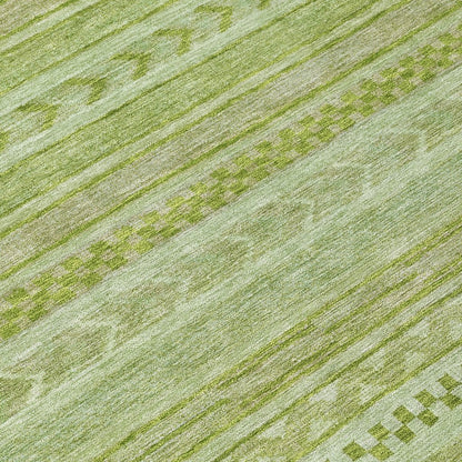 LOOMLAN Rugs Luthyra Green Washable Indoor-Outdoor Rug