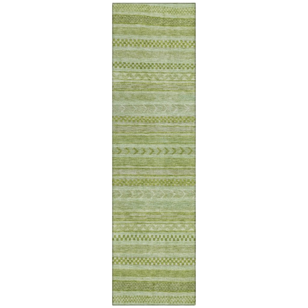 LOOMLAN Rugs Luthyra Green Washable Indoor-Outdoor Rug