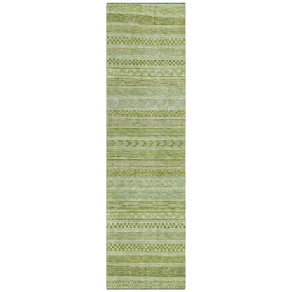LOOMLAN Rugs Luthyra Green Washable Indoor-Outdoor Rug