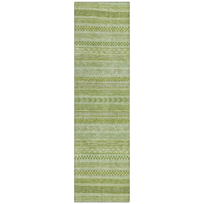 LOOMLAN Rugs Luthyra Green Washable Indoor-Outdoor Rug