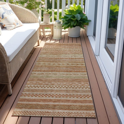 LOOMLAN Rugs Luthyra Orange Washable Indoor-Outdoor Rug