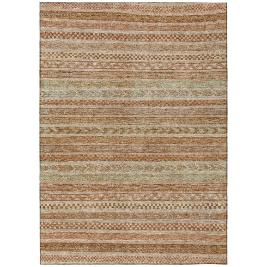 LOOMLAN Rugs Luthyra Orange Washable Indoor-Outdoor Rug