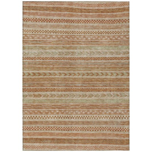 LOOMLAN Rugs Luthyra Orange Washable Indoor-Outdoor Rug