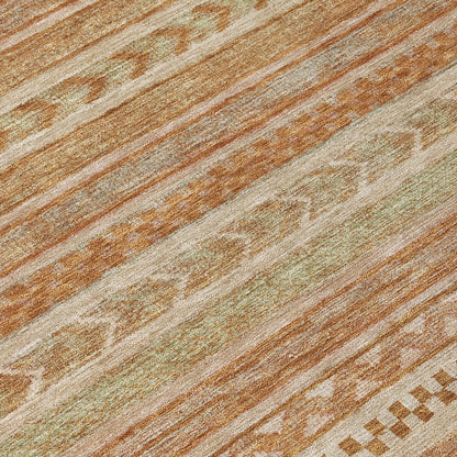 LOOMLAN Rugs Luthyra Orange Washable Indoor-Outdoor Rug