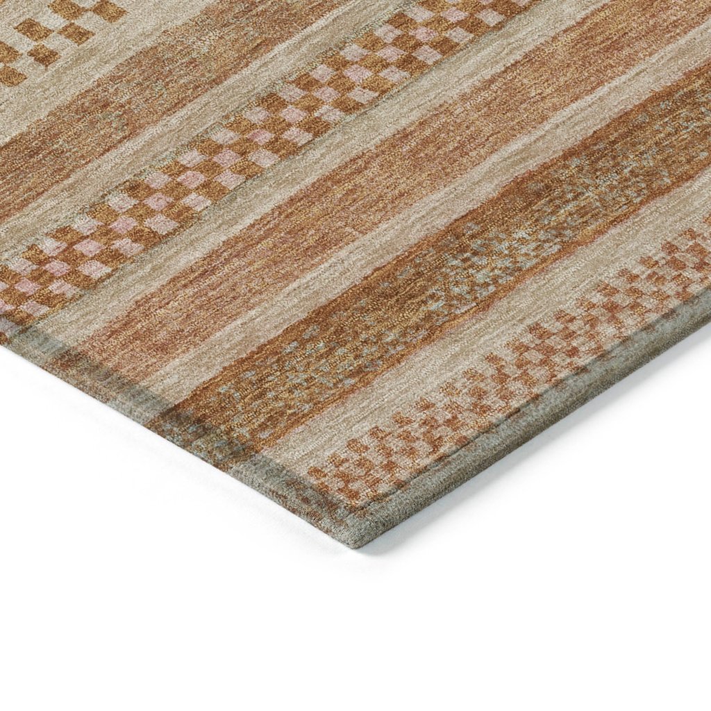 LOOMLAN Rugs Luthyra Orange Washable Indoor-Outdoor Rug