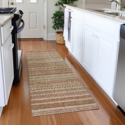 LOOMLAN Rugs Luthyra Orange Washable Indoor-Outdoor Rug
