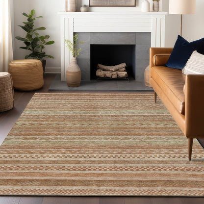 LOOMLAN Rugs Luthyra Orange Washable Indoor-Outdoor Rug