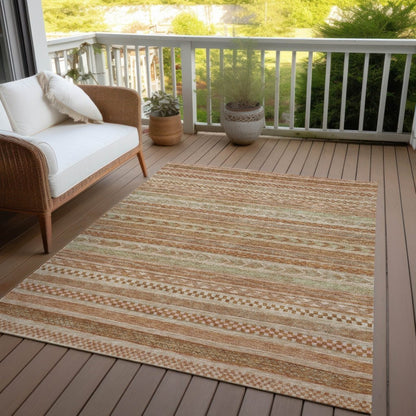 LOOMLAN Rugs Luthyra Orange Washable Indoor-Outdoor Rug