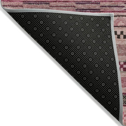 LOOMLAN Rugs Luthyra Pink Washable Indoor-Outdoor Rug