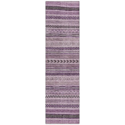 LOOMLAN Rugs Luthyra Purple Washable Indoor-Outdoor Rug