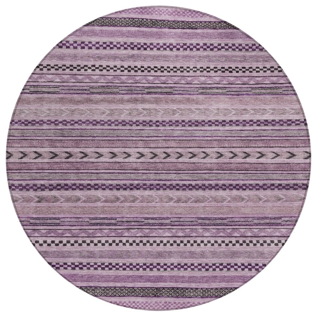 LOOMLAN Rugs Luthyra Purple Washable Indoor-Outdoor Rug