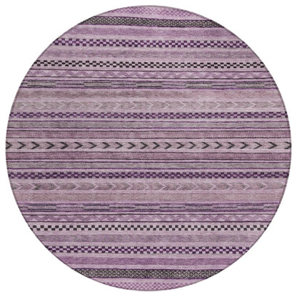 LOOMLAN Rugs Luthyra Purple Washable Indoor-Outdoor Rug