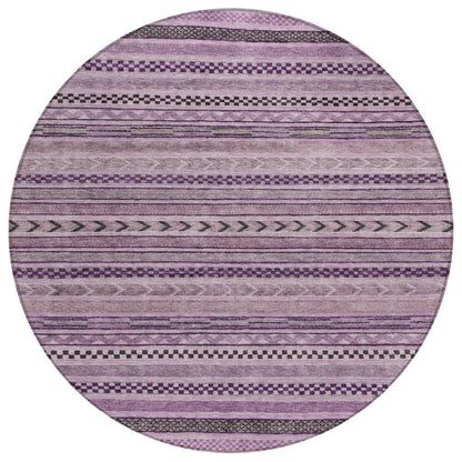 LOOMLAN Rugs Luthyra Purple Washable Indoor-Outdoor Rug
