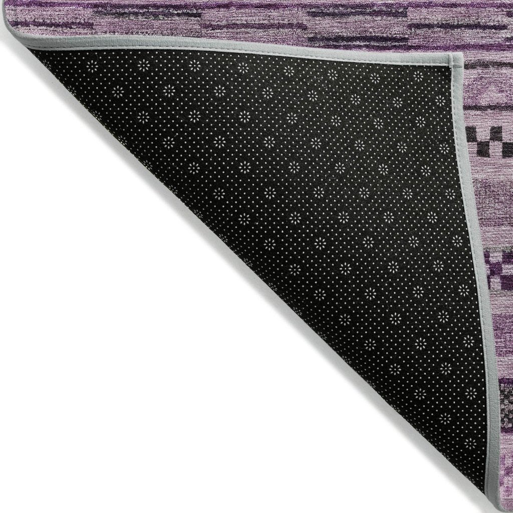 LOOMLAN Rugs Luthyra Purple Washable Indoor-Outdoor Rug