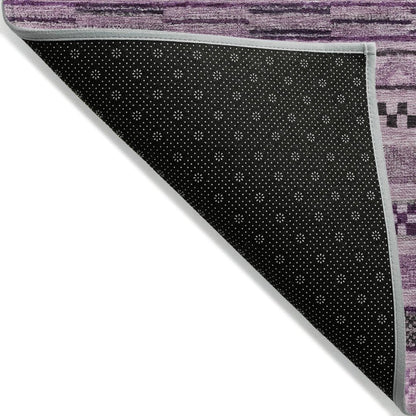 LOOMLAN Rugs Luthyra Purple Washable Indoor-Outdoor Rug