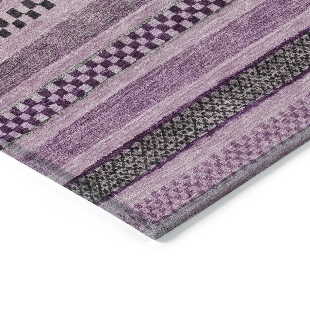 LOOMLAN Rugs Luthyra Purple Washable Indoor-Outdoor Rug