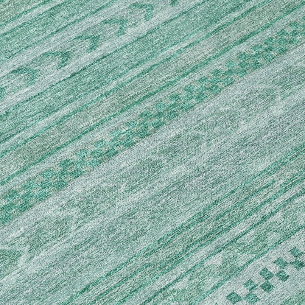 LOOMLAN Rugs Luthyra Turquoise Washable Indoor-Outdoor Rug