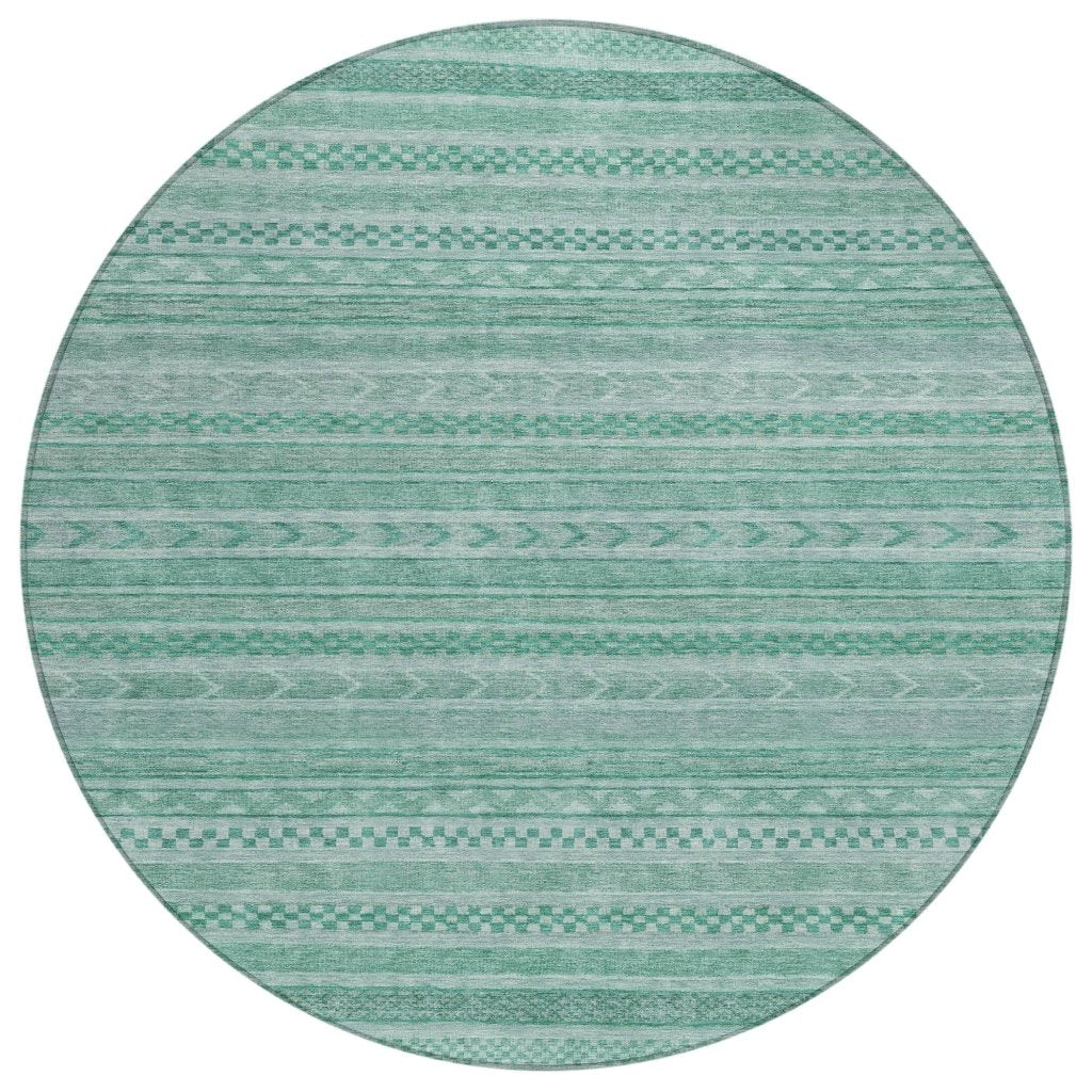 LOOMLAN Rugs Luthyra Turquoise Washable Indoor-Outdoor Rug