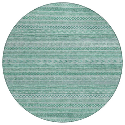 LOOMLAN Rugs Luthyra Turquoise Washable Indoor-Outdoor Rug