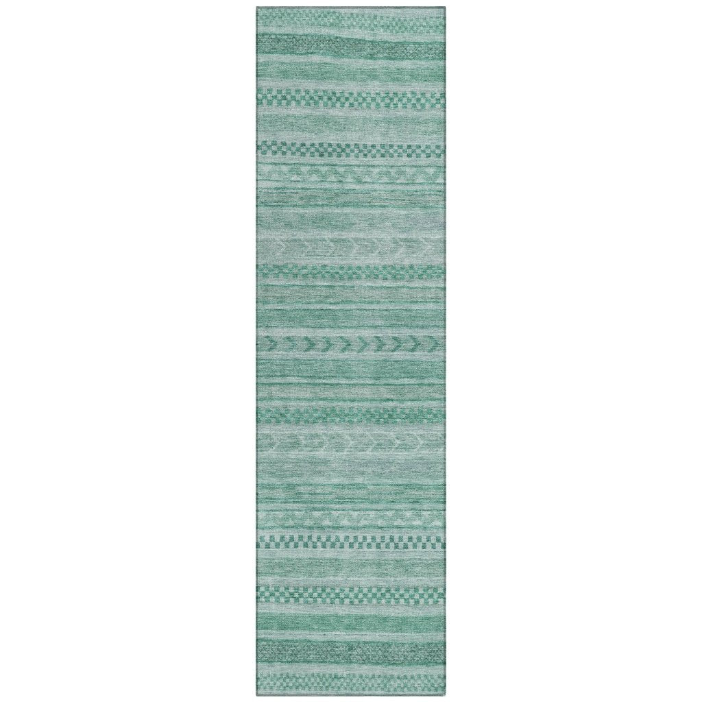 LOOMLAN Rugs Luthyra Turquoise Washable Indoor-Outdoor Rug