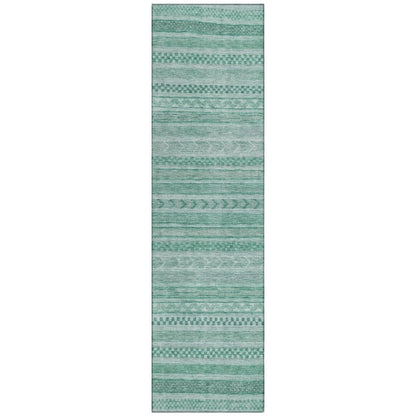 LOOMLAN Rugs Luthyra Turquoise Washable Indoor-Outdoor Rug