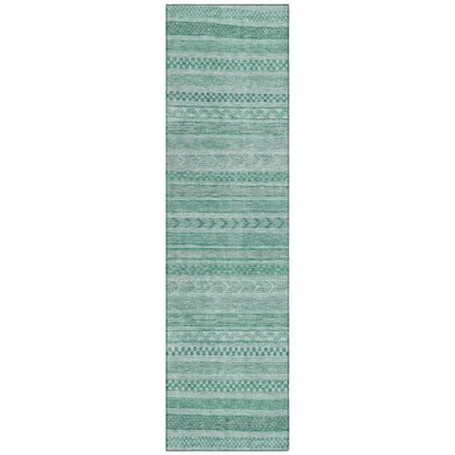 LOOMLAN Rugs Luthyra Turquoise Washable Indoor-Outdoor Rug