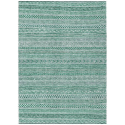 LOOMLAN Rugs Luthyra Turquoise Washable Indoor-Outdoor Rug
