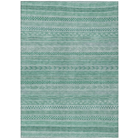 LOOMLAN Rugs Luthyra Turquoise Washable Indoor-Outdoor Rug