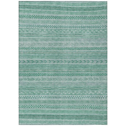 LOOMLAN Rugs Luthyra Turquoise Washable Indoor-Outdoor Rug