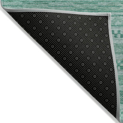 LOOMLAN Rugs Luthyra Turquoise Washable Indoor-Outdoor Rug
