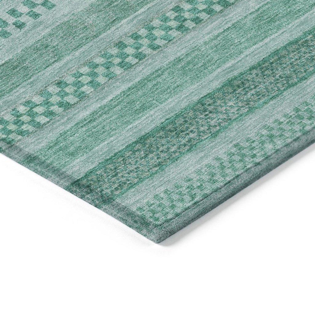 LOOMLAN Rugs Luthyra Turquoise Washable Indoor-Outdoor Rug