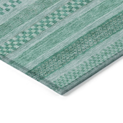 LOOMLAN Rugs Luthyra Turquoise Washable Indoor-Outdoor Rug