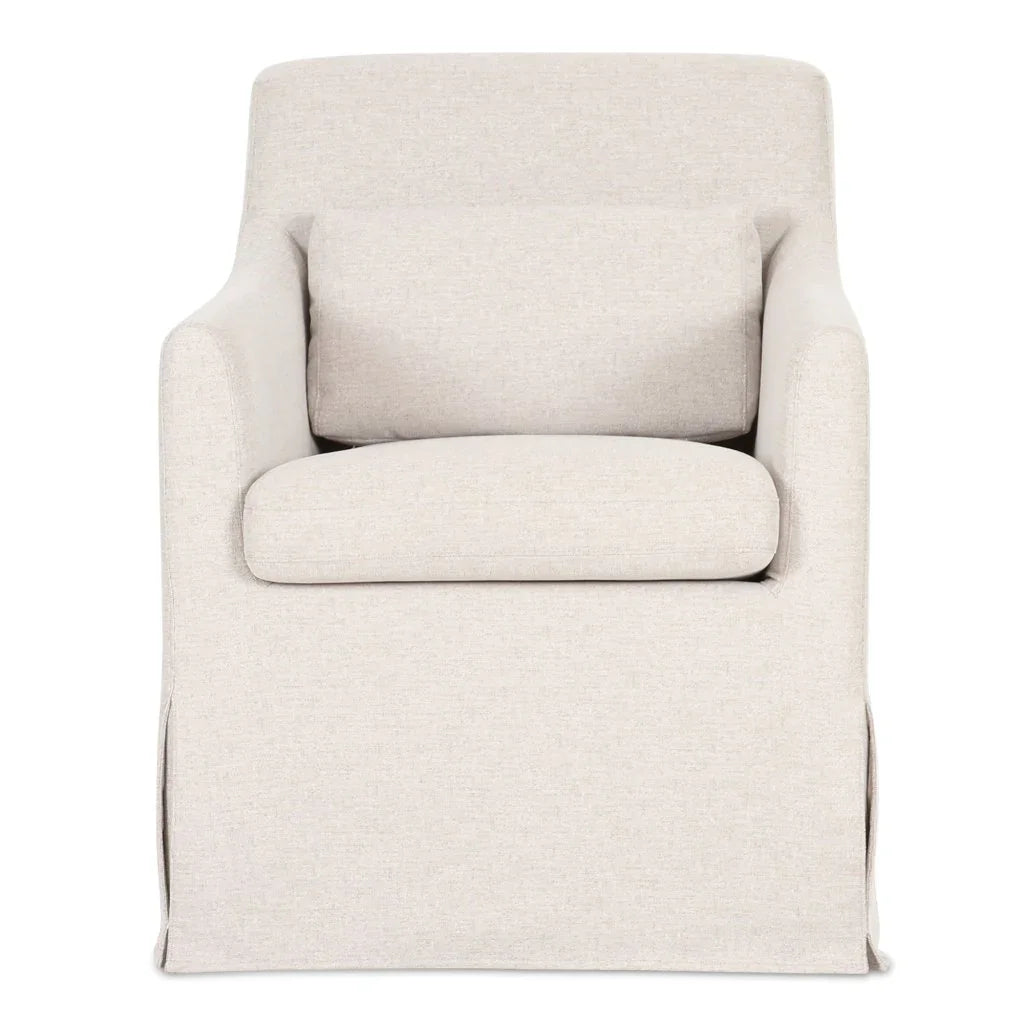 Lydia Beige Lumbar Support Slipcover Dining Chair - LOOMLAN - Moe's Home - Dining Chairs