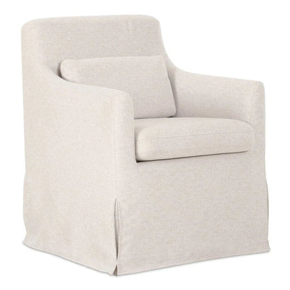 Lydia Beige Lumbar Support Slipcover Dining Chair - LOOMLAN - Moe's Home - Dining Chairs