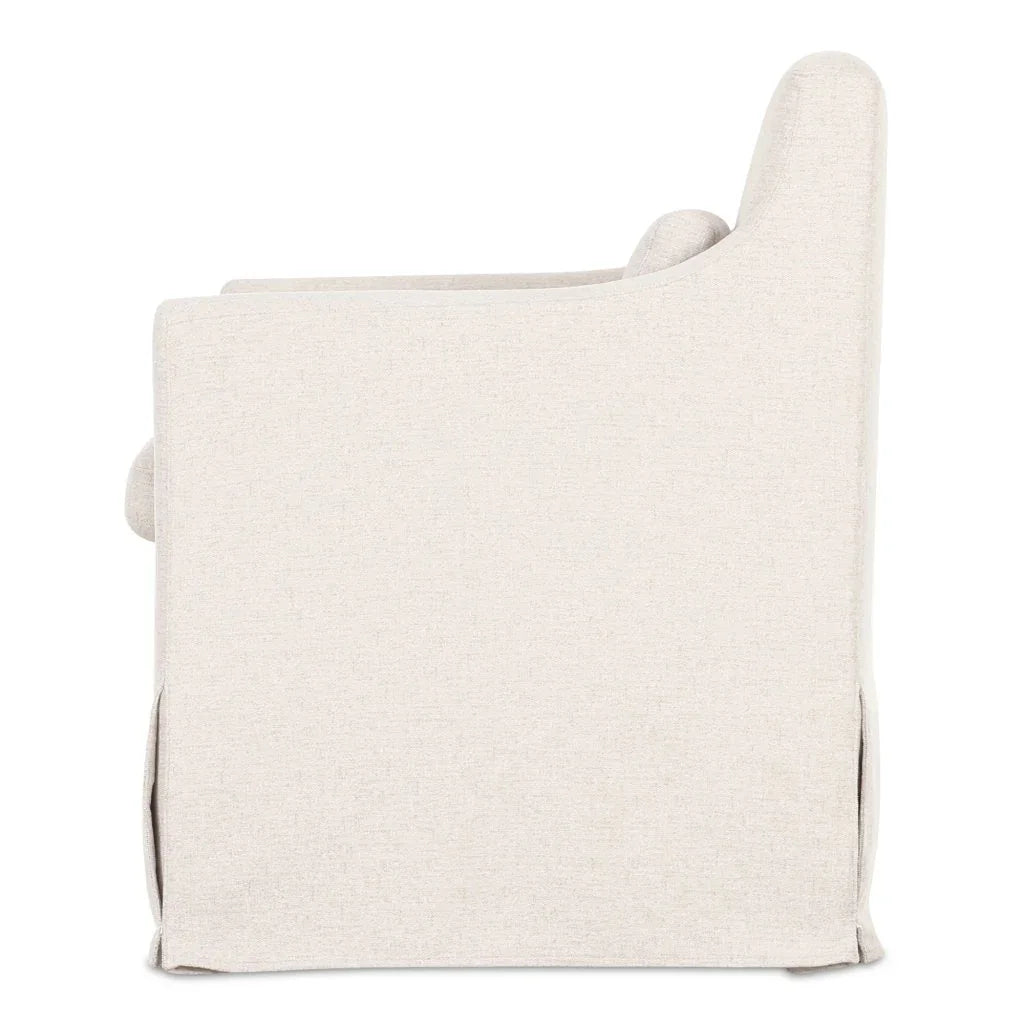 Lydia Beige Lumbar Support Slipcover Dining Chair - LOOMLAN - Moe's Home - Dining Chairs