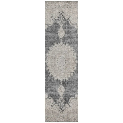LOOMLAN Rugs Lyra Black Washable Indoor-Outdoor Rug