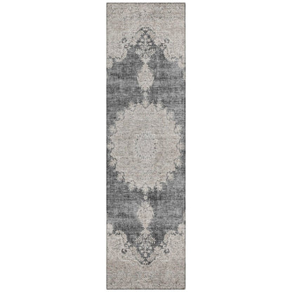 LOOMLAN Rugs Lyra Black Washable Indoor-Outdoor Rug