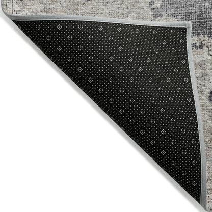 LOOMLAN Rugs Lyra Black Washable Indoor-Outdoor Rug