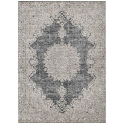 LOOMLAN Rugs Lyra Black Washable Indoor-Outdoor Rug