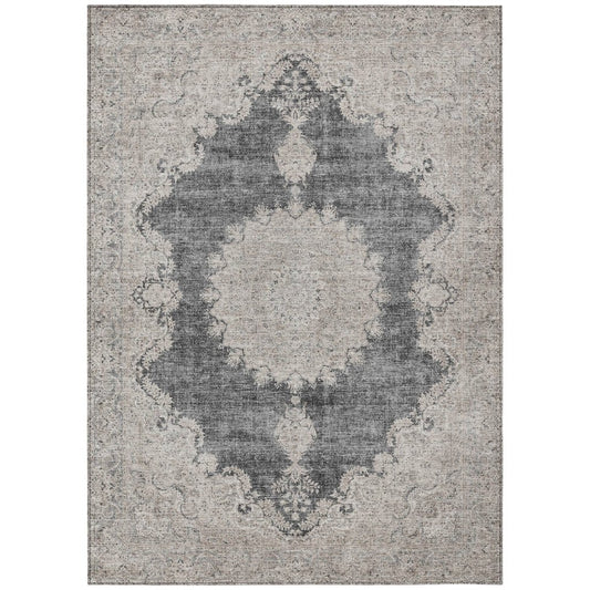 LOOMLAN Rugs Lyra Black Washable Indoor-Outdoor Rug