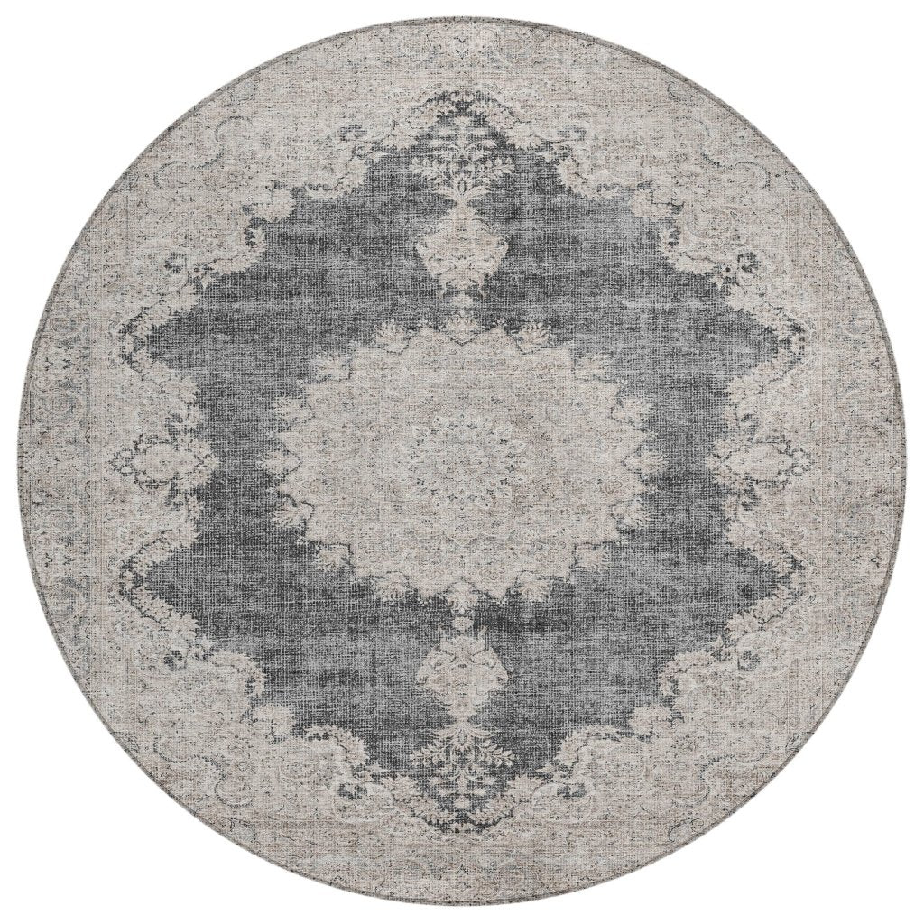 LOOMLAN Rugs Lyra Black Washable Indoor-Outdoor Rug