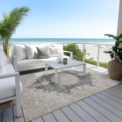 LOOMLAN Rugs Lyra Black Washable Indoor-Outdoor Rug