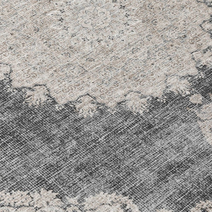 LOOMLAN Rugs Lyra Black Washable Indoor-Outdoor Rug