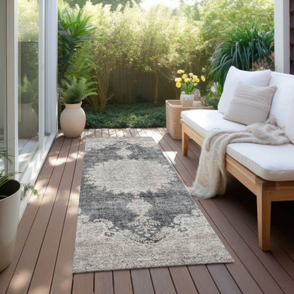 LOOMLAN Rugs Lyra Black Washable Indoor-Outdoor Rug