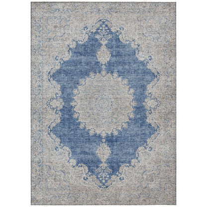 LOOMLAN Rugs Lyra Blue Washable Indoor-Outdoor Rug
