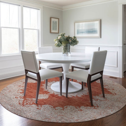 LOOMLAN Rugs Lyra Orange Washable Indoor-Outdoor Rug
