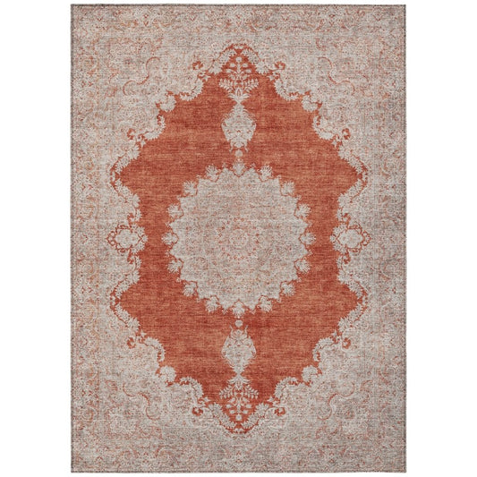 LOOMLAN Rugs Lyra Orange Washable Indoor-Outdoor Rug