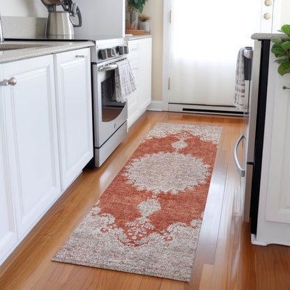 LOOMLAN Rugs Lyra Orange Washable Indoor-Outdoor Rug