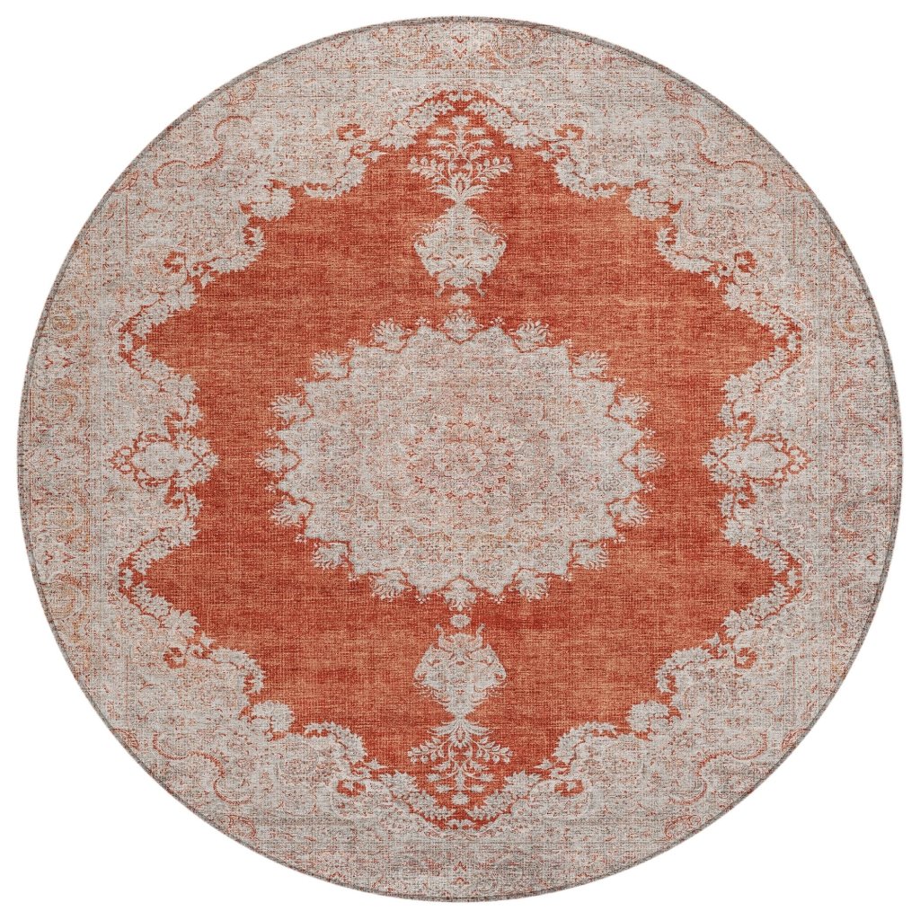 LOOMLAN Rugs Lyra Orange Washable Indoor-Outdoor Rug